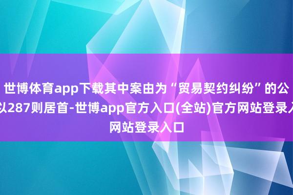 世博体育app下载其中案由为“贸易契约纠纷”的公告以287则居首-世博app官方入口(全站)官方网站登录入口