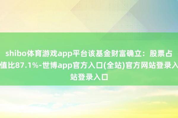 shibo体育游戏app平台该基金财富确立：股票占净值比87.1%-世博app官方入口(全站)官方网站登录入口