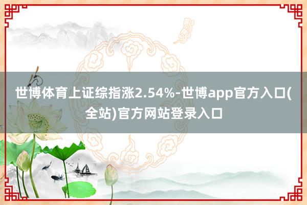 世博体育上证综指涨2.54%-世博app官方入口(全站)官方网站登录入口